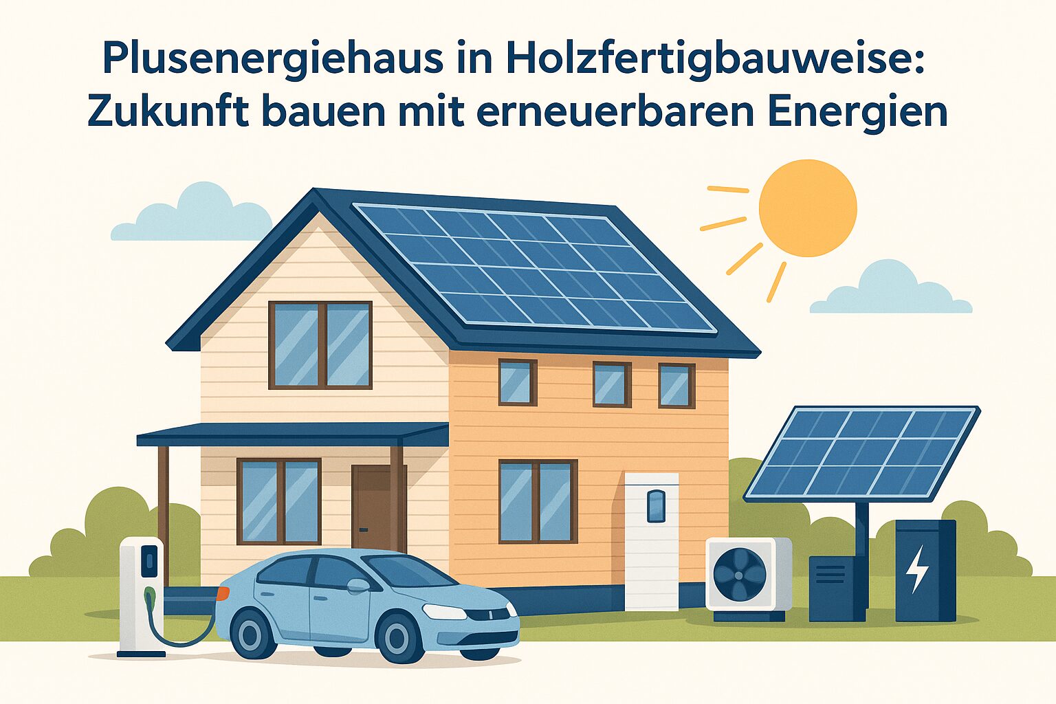 Plusenergiehaus Holzfertigbauweise